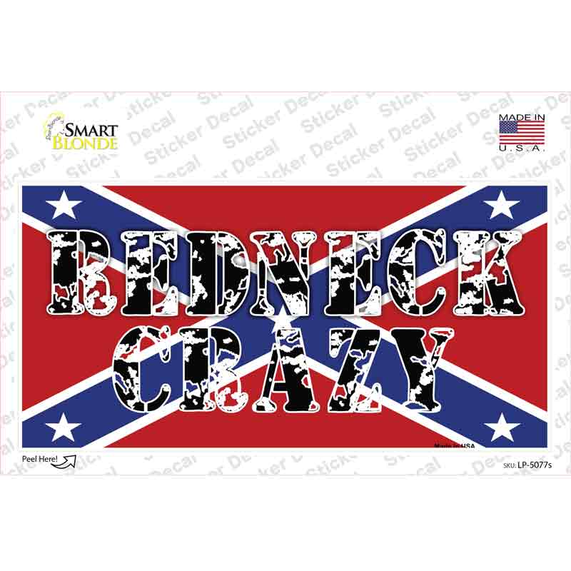 LP-5077s-M Redneck Crazy Novelty Sticker Decal - Medium