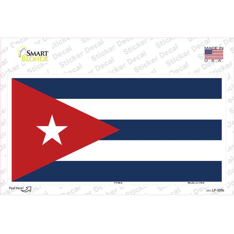LP-509s-M Cuba Flag Novelty Sticker Decal - Medium