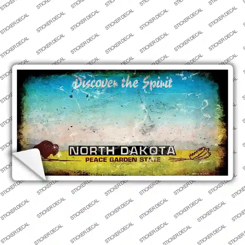 LP-8151s-S North Dakota State Rusty Novelty Sticker Decal - Small