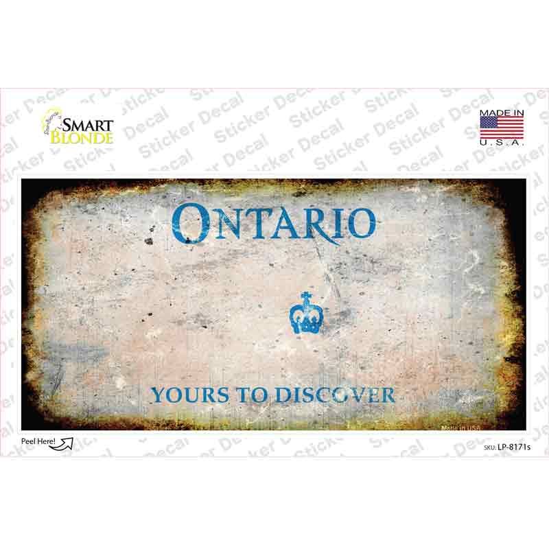 LP-8171s-M Ontario Canada Rusty Novelty Sticker Decal - Medium