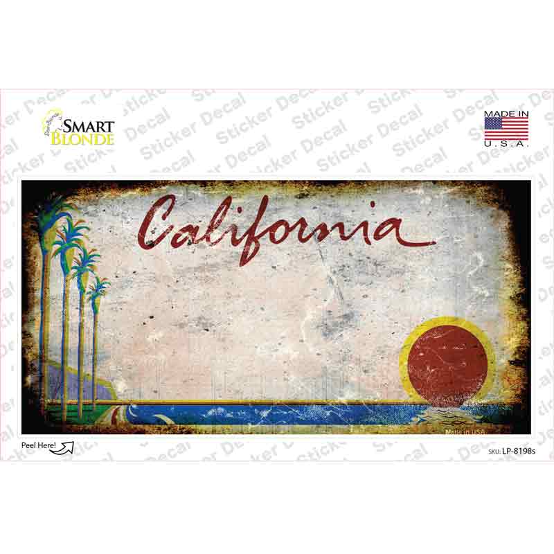 LP-8198s-M California Rusty Novelty Sticker Decal - Medium