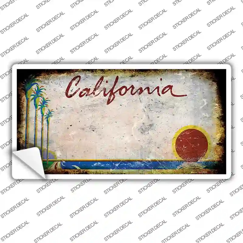 LP-8198s-S California Rusty Novelty Sticker Decal - Small
