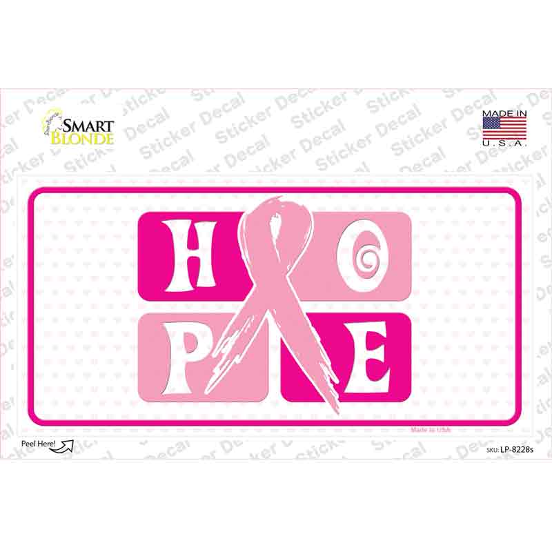 LP-8228s-M Hope Breast Cancer Ribbon Novelty Sticker Decal - Medium