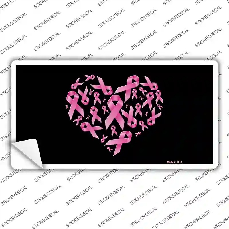 LP-8243s-L Pink Ribbons Novelty Sticker Decal - Large