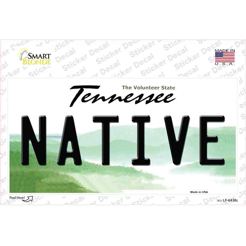 LP-6438s-M Native Tennessee Novelty Sticker Decal - Medium