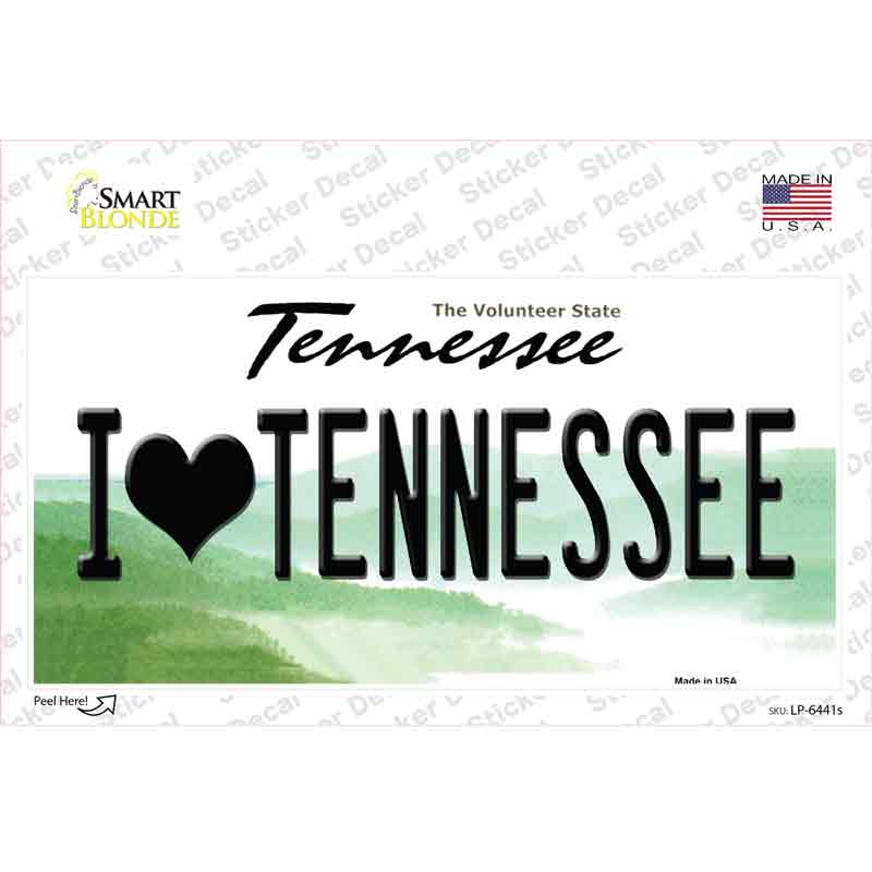 LP-6441s-M I Love Tennessee Novelty Sticker Decal - Medium