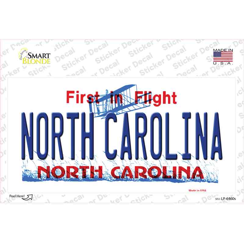 LP-6460s-M North Carolina Background Novelty Sticker Decal - Medium