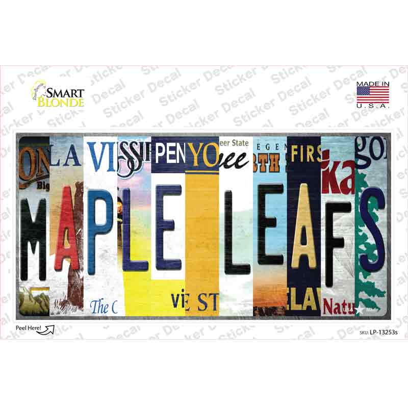 LP-13253s-M Maple Leafs Strip Art Novelty Sticker Decal - Medium