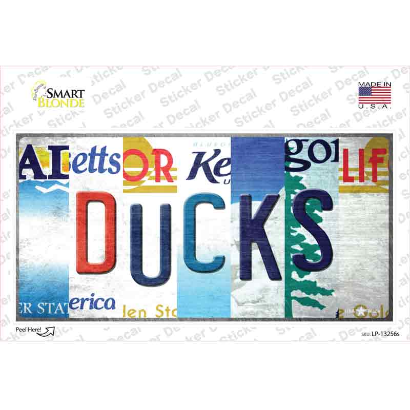 LP-13256s-M Ducks Strip Art Novelty Sticker Decal - Medium