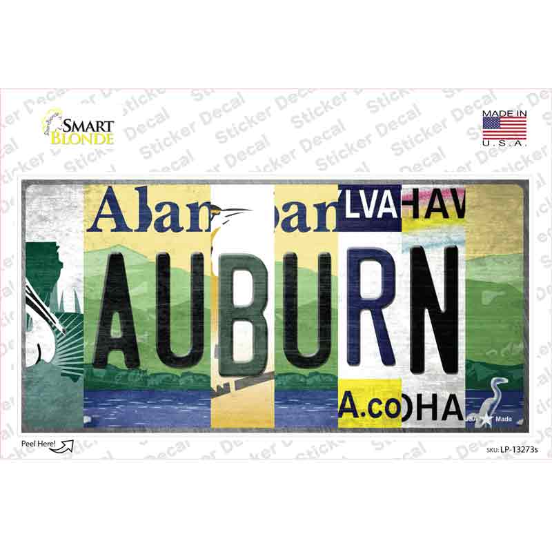 LP-13273s-M Auburn Strip Art Novelty Sticker Decal - Medium