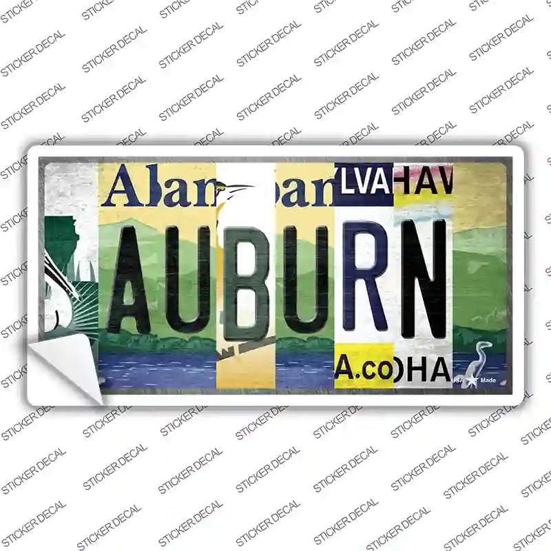 LP-13273s-S Auburn Strip Art Novelty Sticker Decal - Small