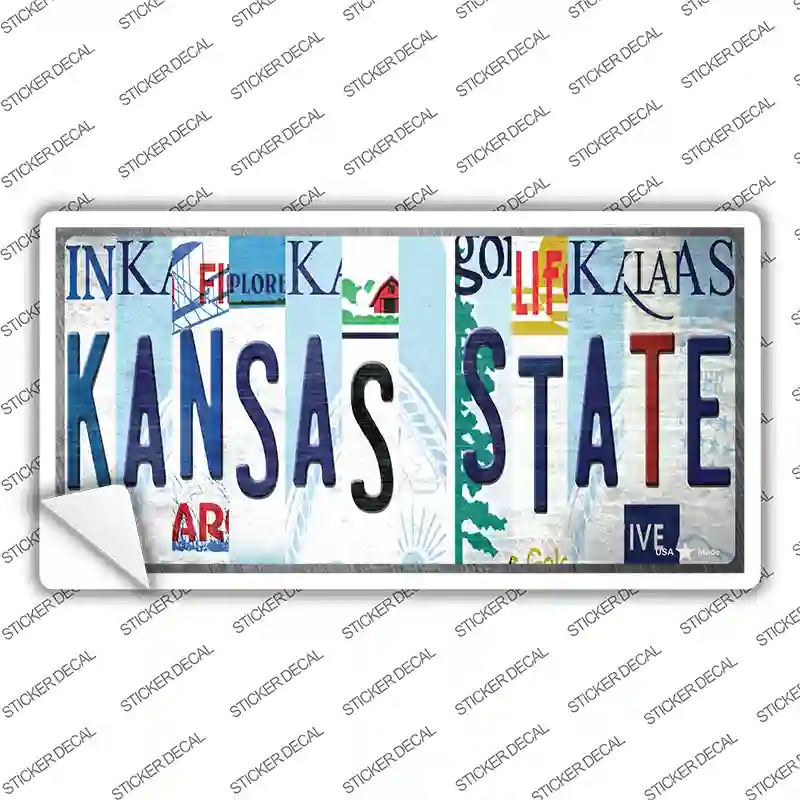 LP-13281s-XL Kansas State Strip Art Novelty Sticker Decal - Extra Large