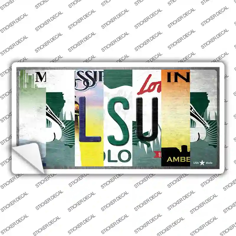 LP-13284s-L LSU Strip Art Novelty Sticker Decal - Large