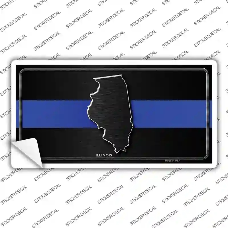 LP-8895s-XL Illinois Thin Blue Line Novelty Sticker Decal - Extra Large