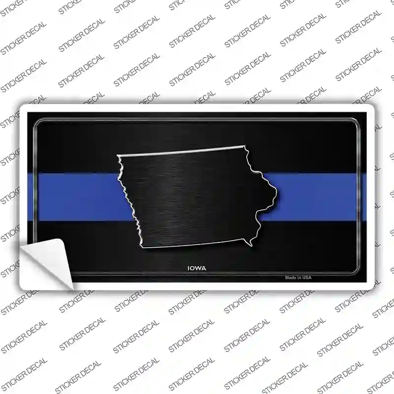LP-8897s-L Iowa Thin Blue Line Novelty Sticker Decal - Large