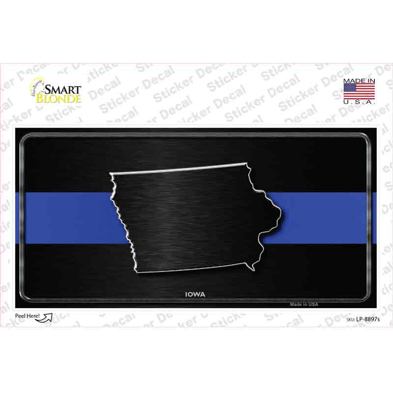 LP-8897s-M Iowa Thin Blue Line Novelty Sticker Decal - Medium