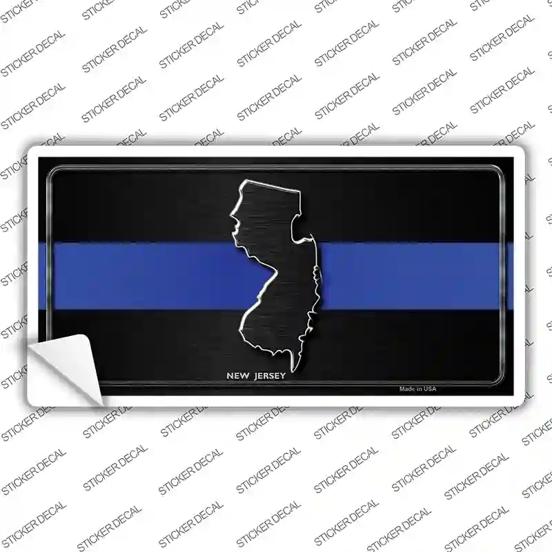 LP-8912s-XL   Jersey Thin Blue Line Novelty Sticker Decal - Extra Large