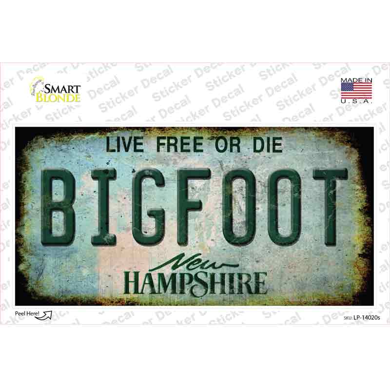 LP-14020s-M Bigfoot   Hampshire Novelty Sticker Decal - Medium