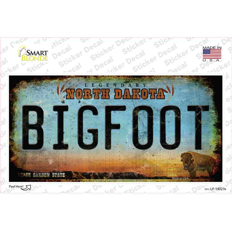 LP-14023s-M Bigfoot North Dakota Novelty Sticker Decal - Medium