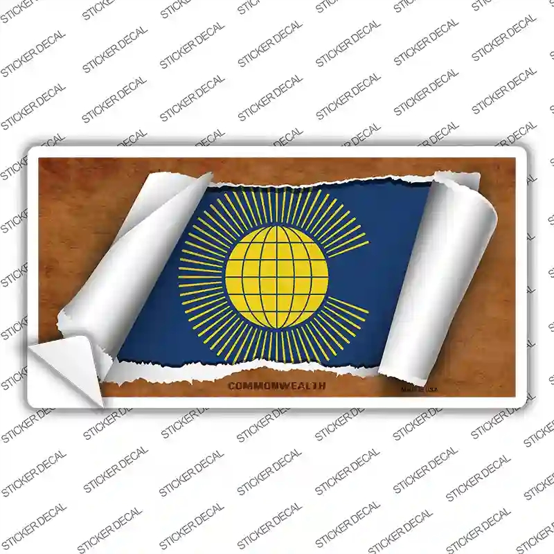 LP-9160s-S Commonwealth Flag Scroll Novelty Sticker Decal - Small