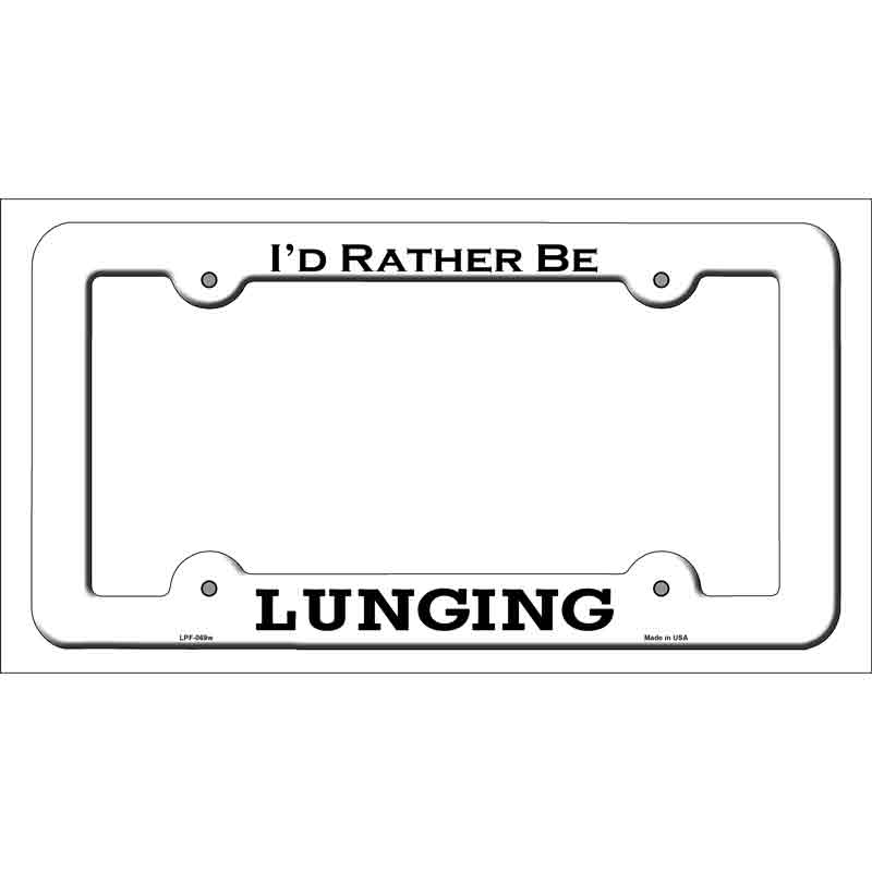 LPF-069w 12 x 6 in. Lunging Novelty Metal License Plate Frame, White