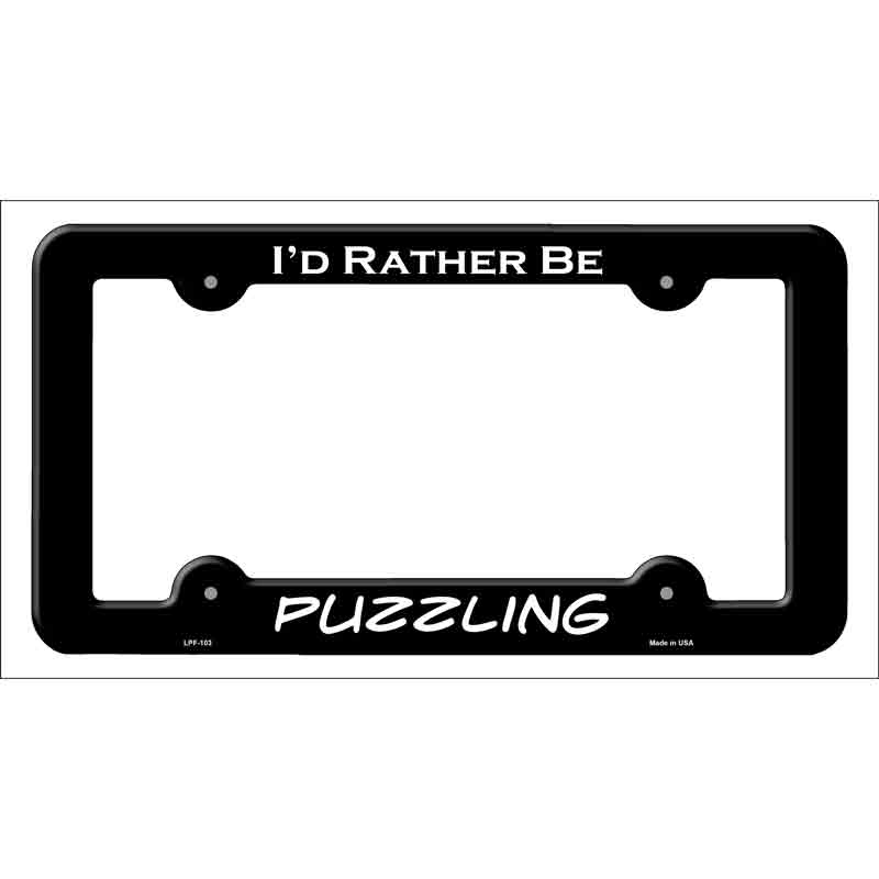 LPF-103b 12 x 6 in. Puzzling Novelty Metal License Plate Frame, Black