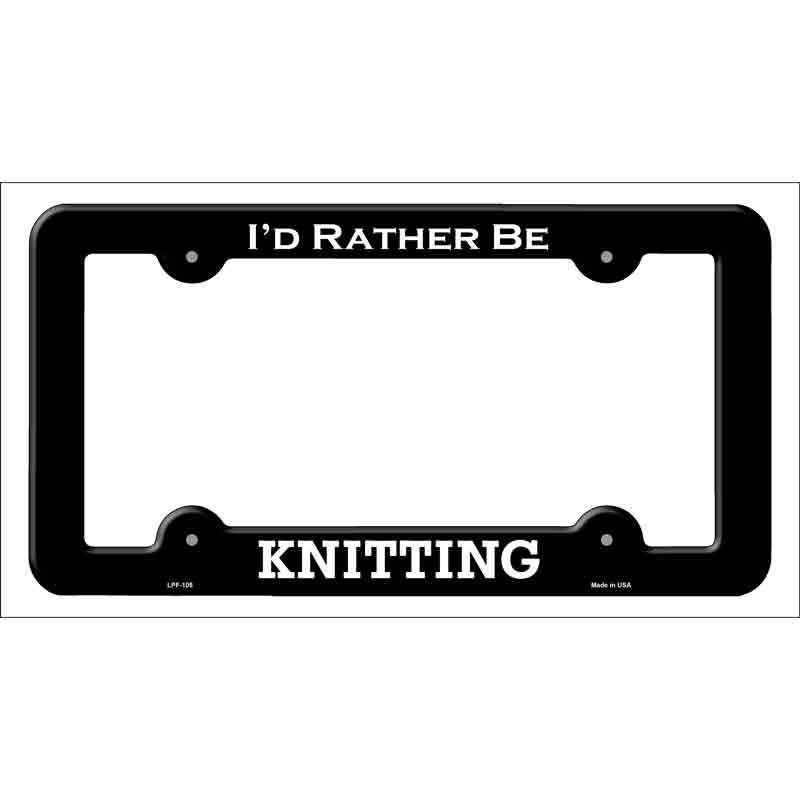 LPF-105b 12 x 6 in. Knitting Novelty Metal License Plate Frame, Black