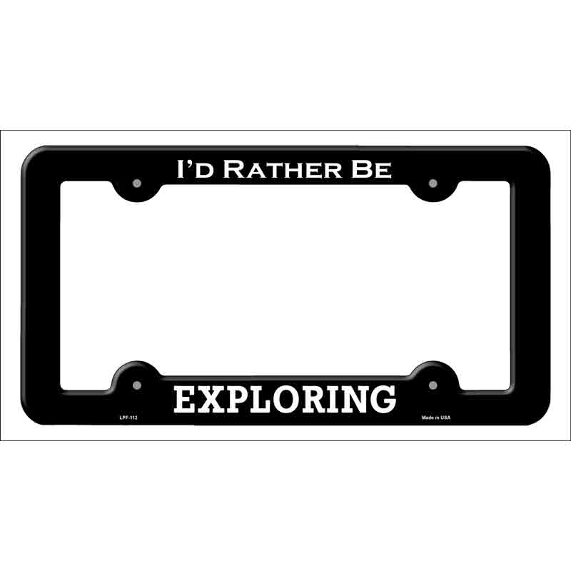 LPF-112b 12 x 6 in. Exploring Novelty Metal License Plate Frame, Black