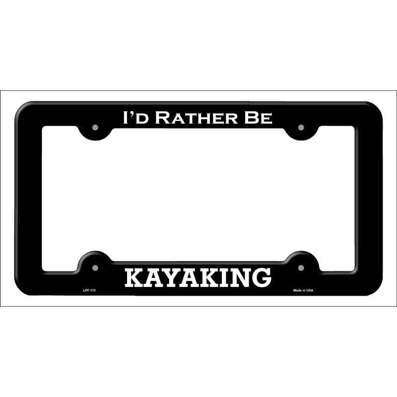 LPF-113b 12 x 6 in. Kayaking Novelty Metal License Plate Frame, Black