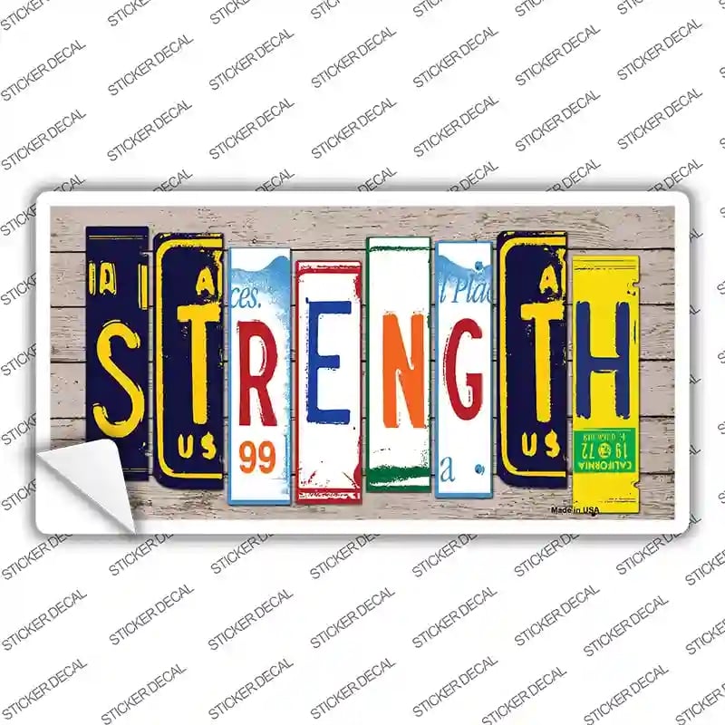 LP-7904s-XL Strength Wood Art Novelty Sticker Decal - Extra Large