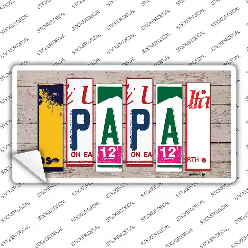 LP-7910s-S Papa Wood Art Novelty Sticker Decal - Small