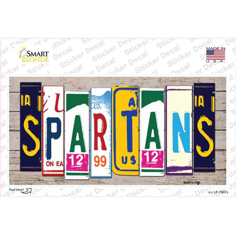 LP-7947s-M Spartans Wood Art Novelty Sticker Decal - Medium