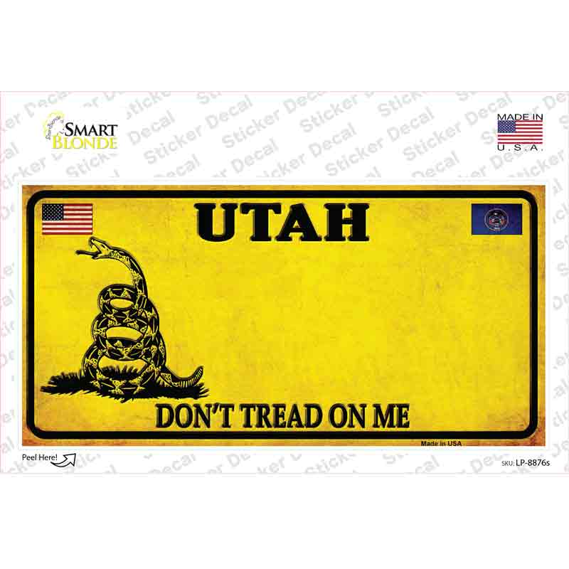 LP-8876s-M Utah Dont Tread on Me Novelty Sticker Decal - Medium
