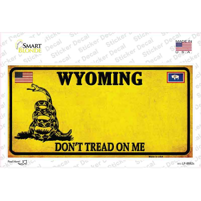 LP-8882s-M Wyoming Dont Tread on Me Novelty Sticker Decal - Medium