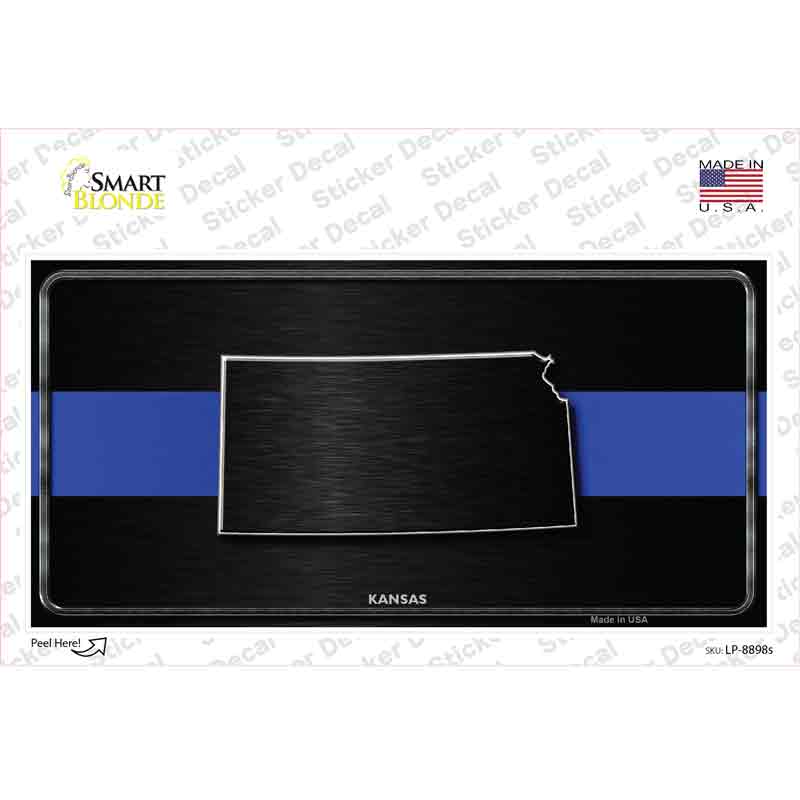 LP-8898s-M Kansas Thin Blue Line Novelty Sticker Decal - Medium