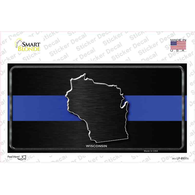LP-8931s-M Wisconsin Thin Blue Line Novelty Sticker Decal - Medium