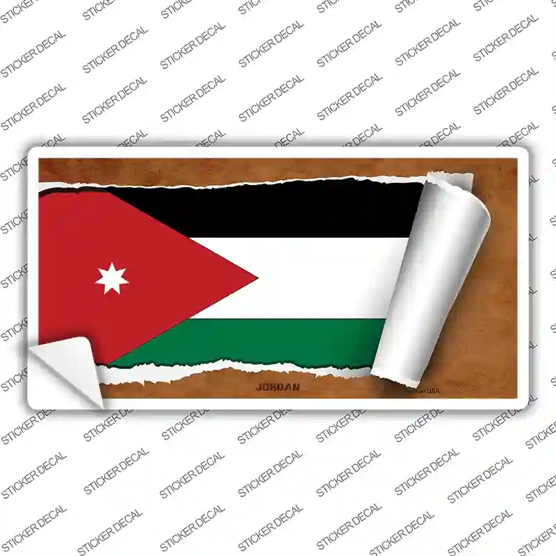 LP-9202s-L Jordan Flag Scroll Novelty Sticker Decal - Large