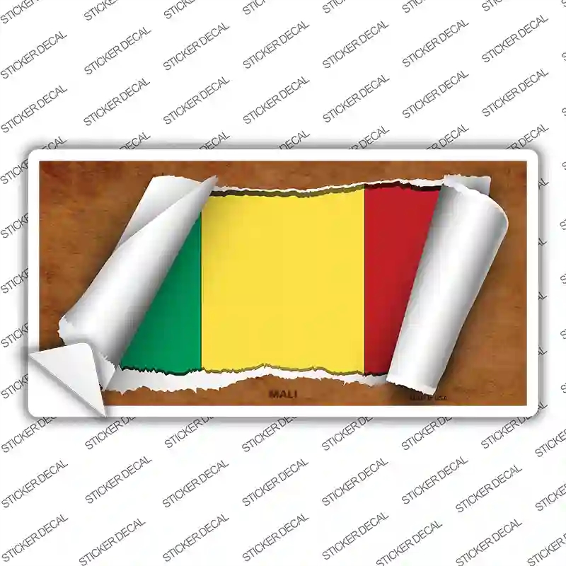 LP-9232s-XL Mali Flag Scroll Novelty Sticker Decal - Extra Large