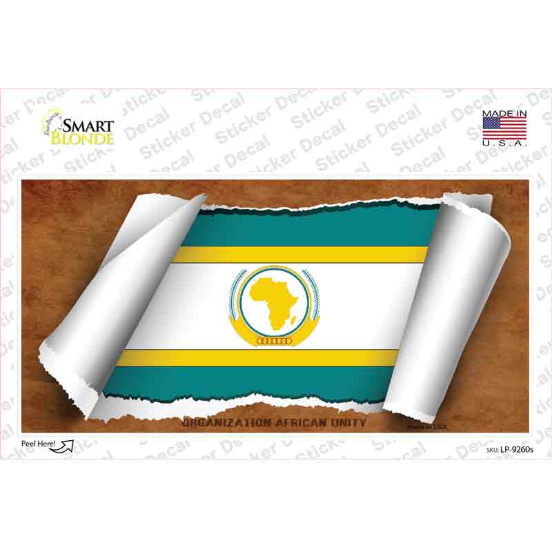 LP-9260s-M Organization African Unity Flag Scroll Novelty Sticker Decal - Medium