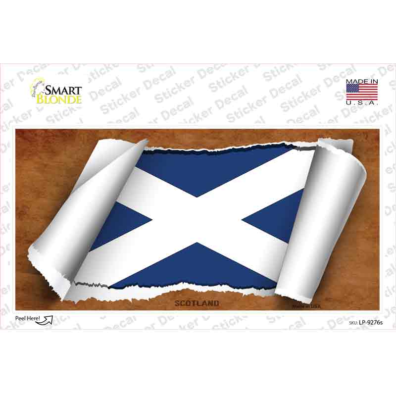 LP-9276s-M Scotland Flag Scroll Novelty Sticker Decal - Medium