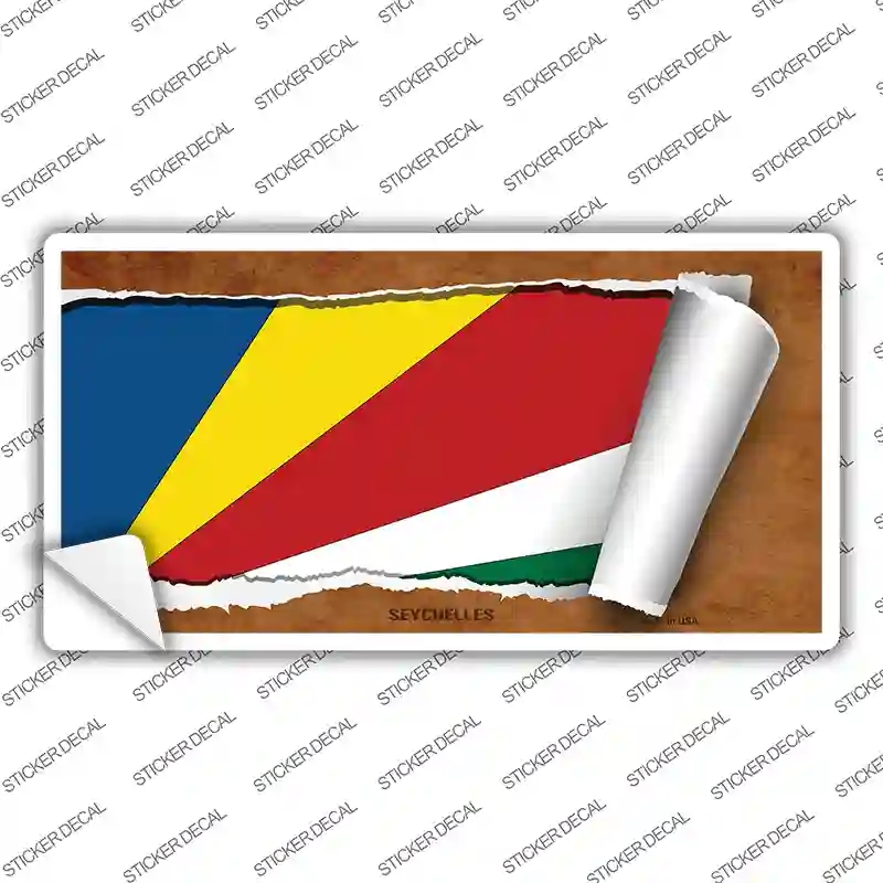 LP-9278s-XL Seychelles Flag Scroll Novelty Sticker Decal - Extra Large