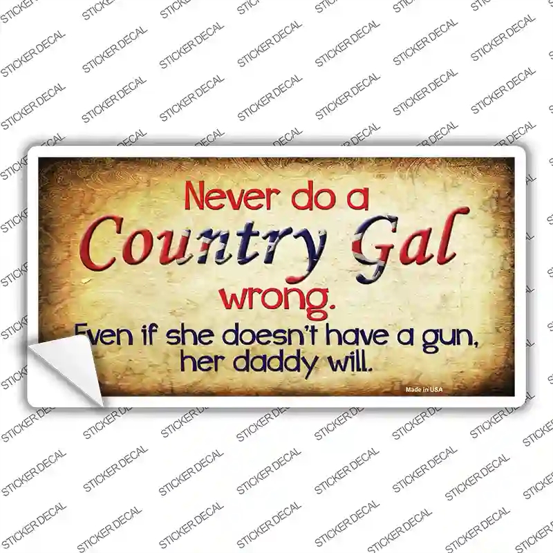 LP-7987s-S Country Gal Wrong Novelty Sticker Decal - Small