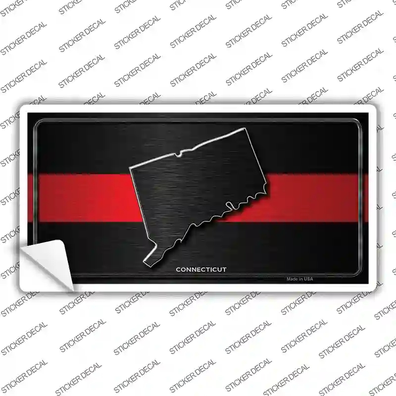 LP-9696s-S Connecticut Thin Red Line Novelty Sticker Decal - Small