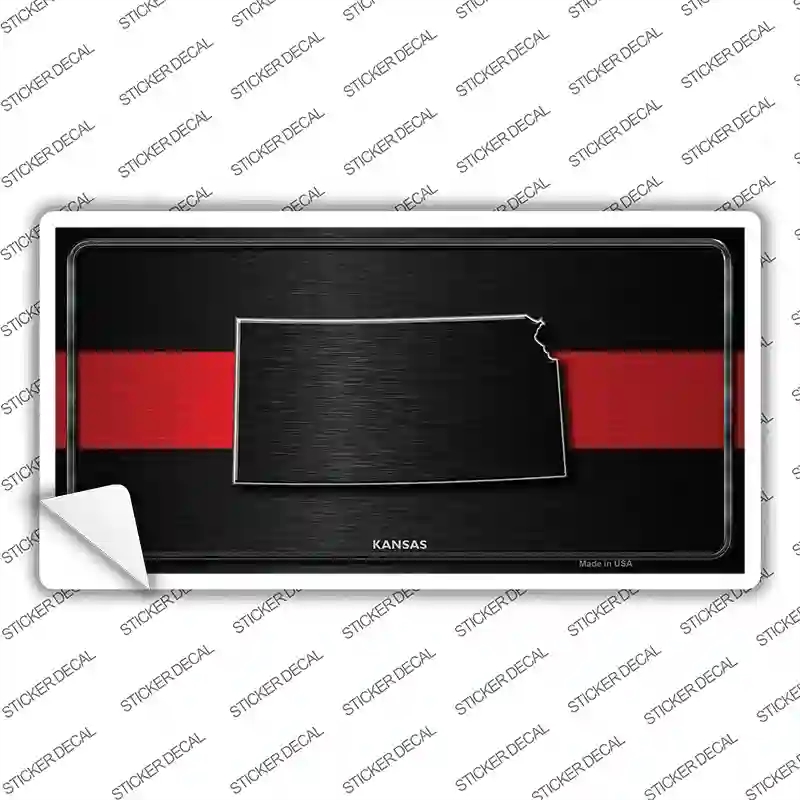 LP-9705s-S Kansas Thin Red Line Novelty Sticker Decal - Small