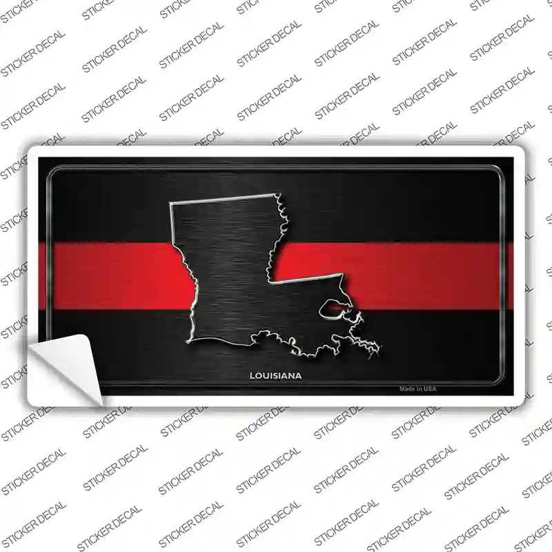 LP-9707s-L Louisiana Thin Red Line Novelty Sticker Decal - Large