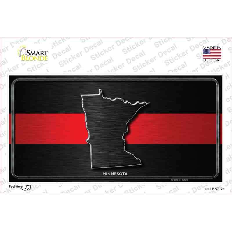 LP-9712s-M Minnesota Thin Red Line Novelty Sticker Decal - Medium