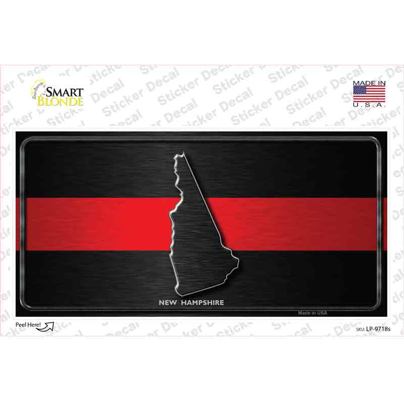 LP-9718s-M   Hampshire Thin Red Line Novelty Sticker Decal - Medium