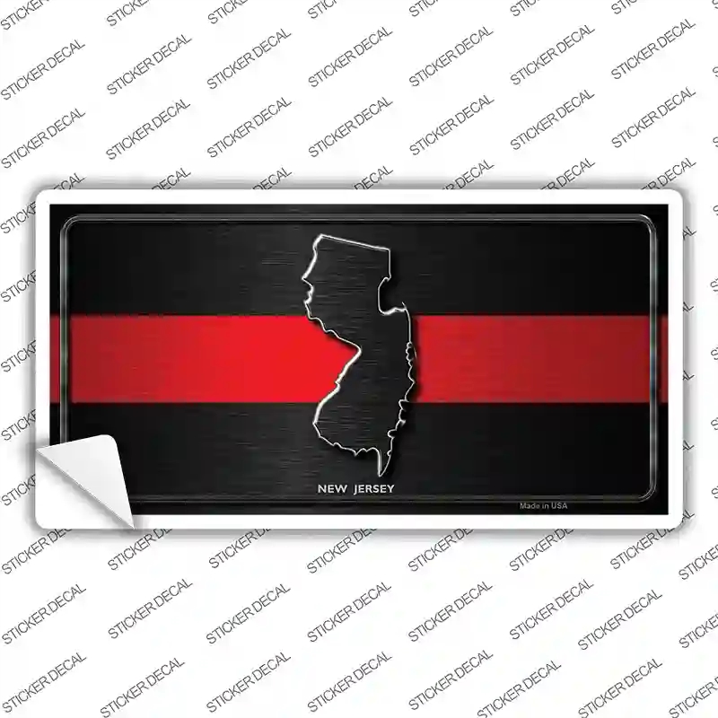 LP-9719s-XL   Jersey Thin Red Line Novelty Sticker Decal - Extra Large