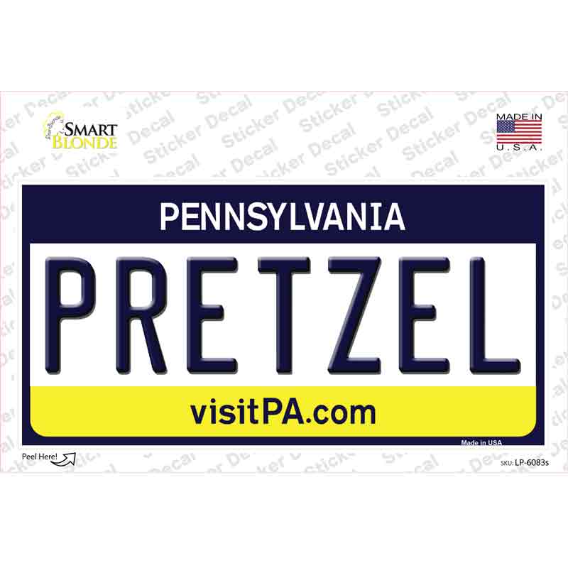 LP-6083s-M Pretzel Pennsylvania State Novelty Sticker Decal - Medium