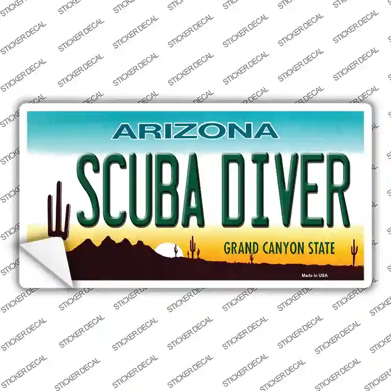 LP-6097s-XL Arizona Scuba Diver Novelty Sticker Decal - Extra Large
